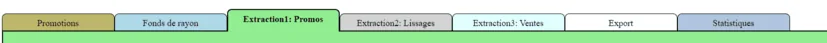 Navigation par onglets de l'application web, reprise du classeur Excel