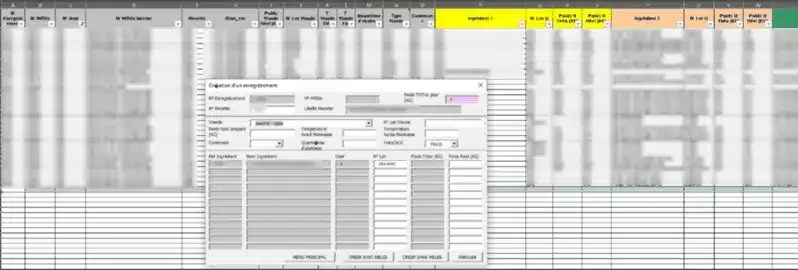 Formulaire VBA de saisie des numéros de lots au scanner pour chaque malaxage